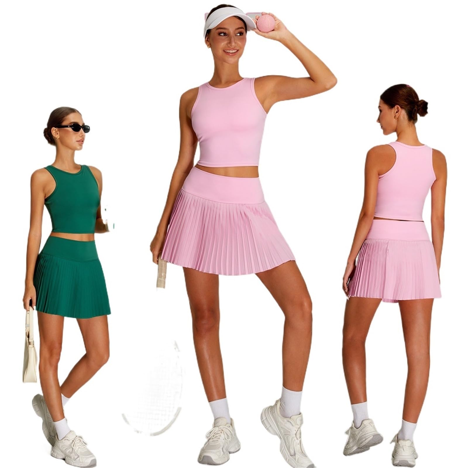 Vestido Tenis Mujer Vestido de Tenis for Mujer, Cintura Alta, Ajustado, for Fitness, Deportes al Aire Libre, Falda Plisada