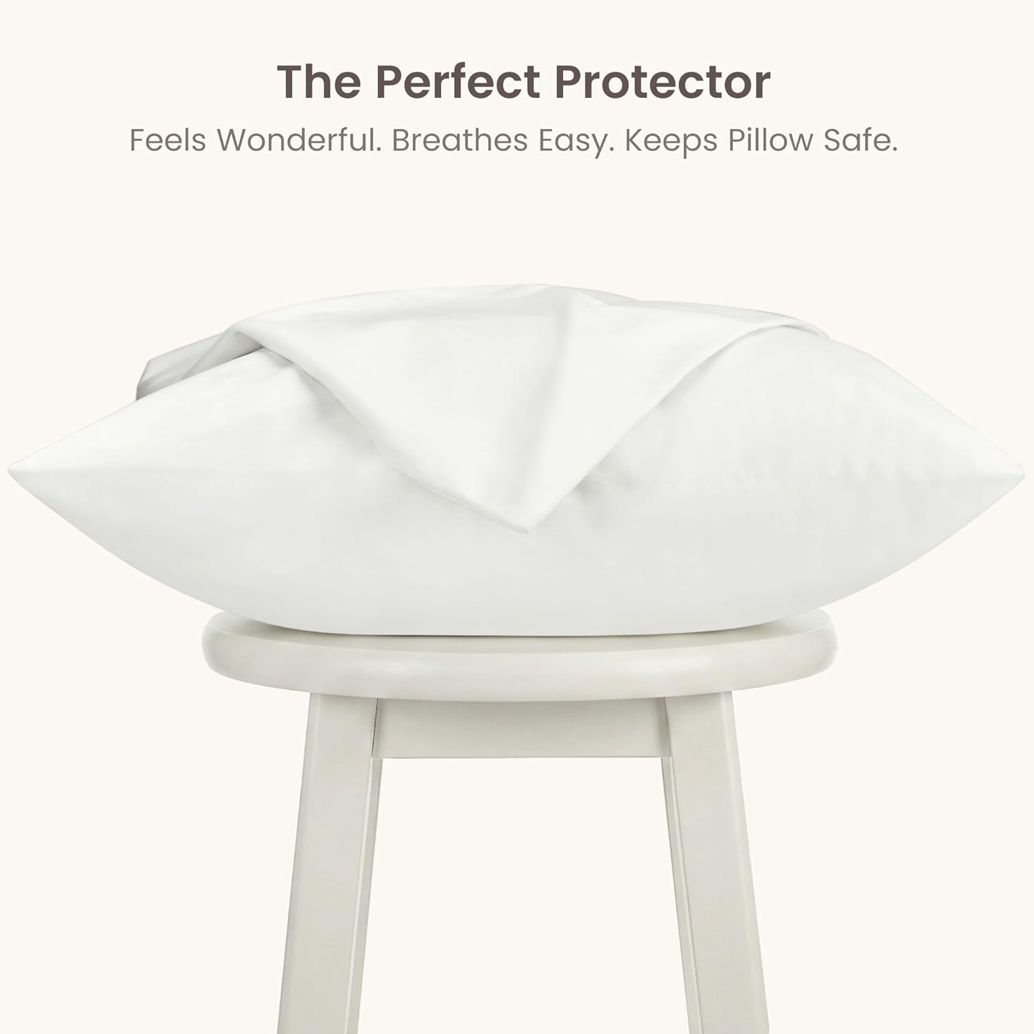 Bioweaves Organic Cotton Jersey Knit Waterproof Pillow Protector Covers with Zipper Closure – GOTS Certified Soft & Quite Pillow Encasement – King Size, 20 x 36 inches, Set of 4