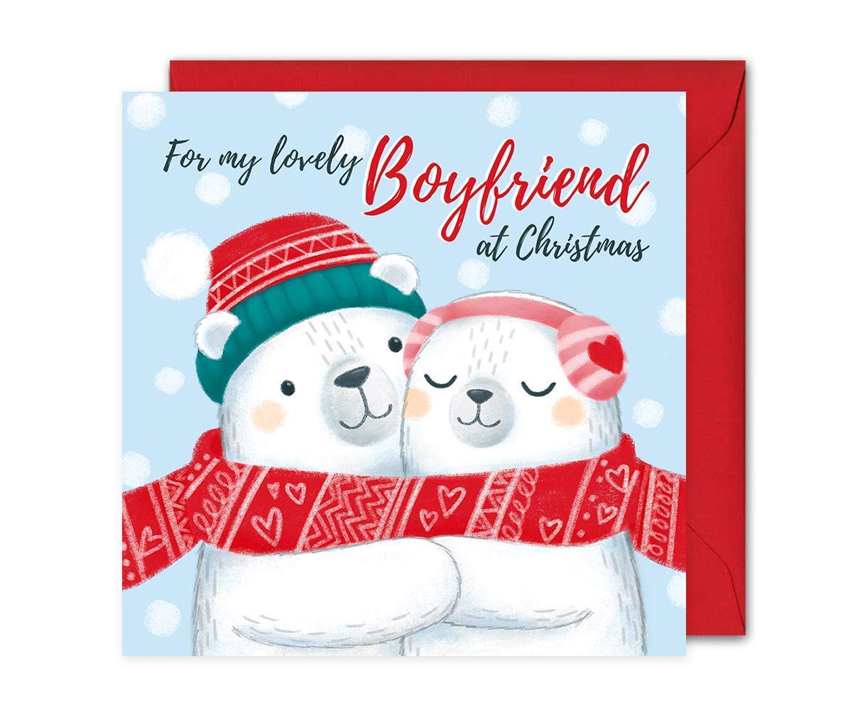 Boyfriend Christmas Card, Cute Polar Bears, Romantic Gift For Him