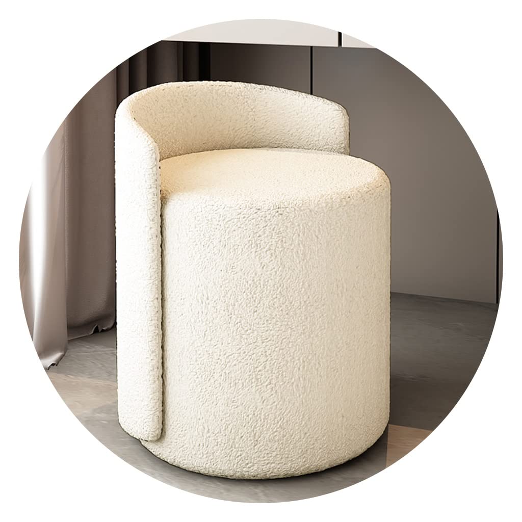 Tabouret de maquillage rond moderne en tissu pour assise de chambre