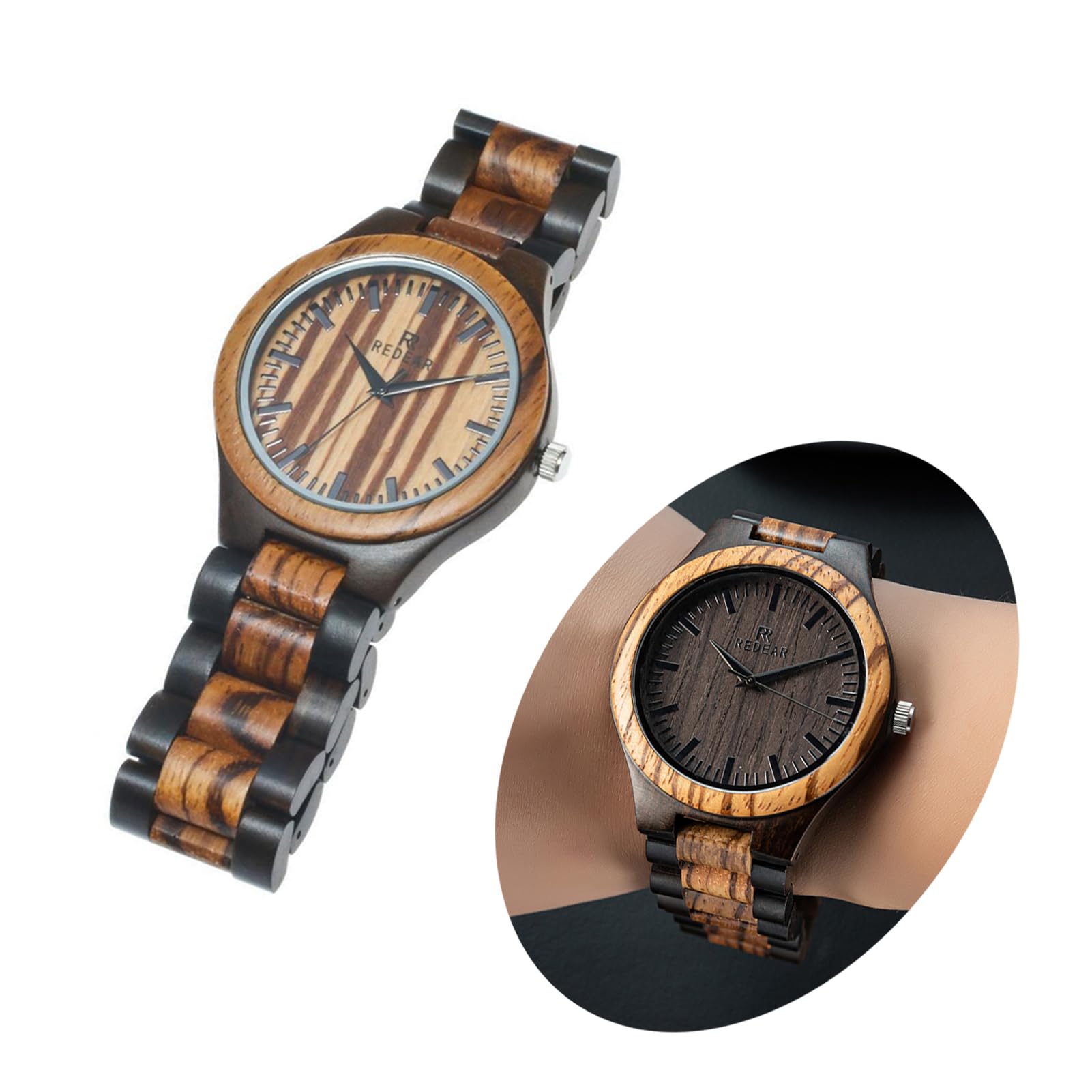 Orologi in Legno per Uomo, Orologio da Polso in Legno Naturale Personalizzato con Incisione e Cinturino in Legno, Anniversario, Compleanno, Marito, papà, Fidanzato, Figlio