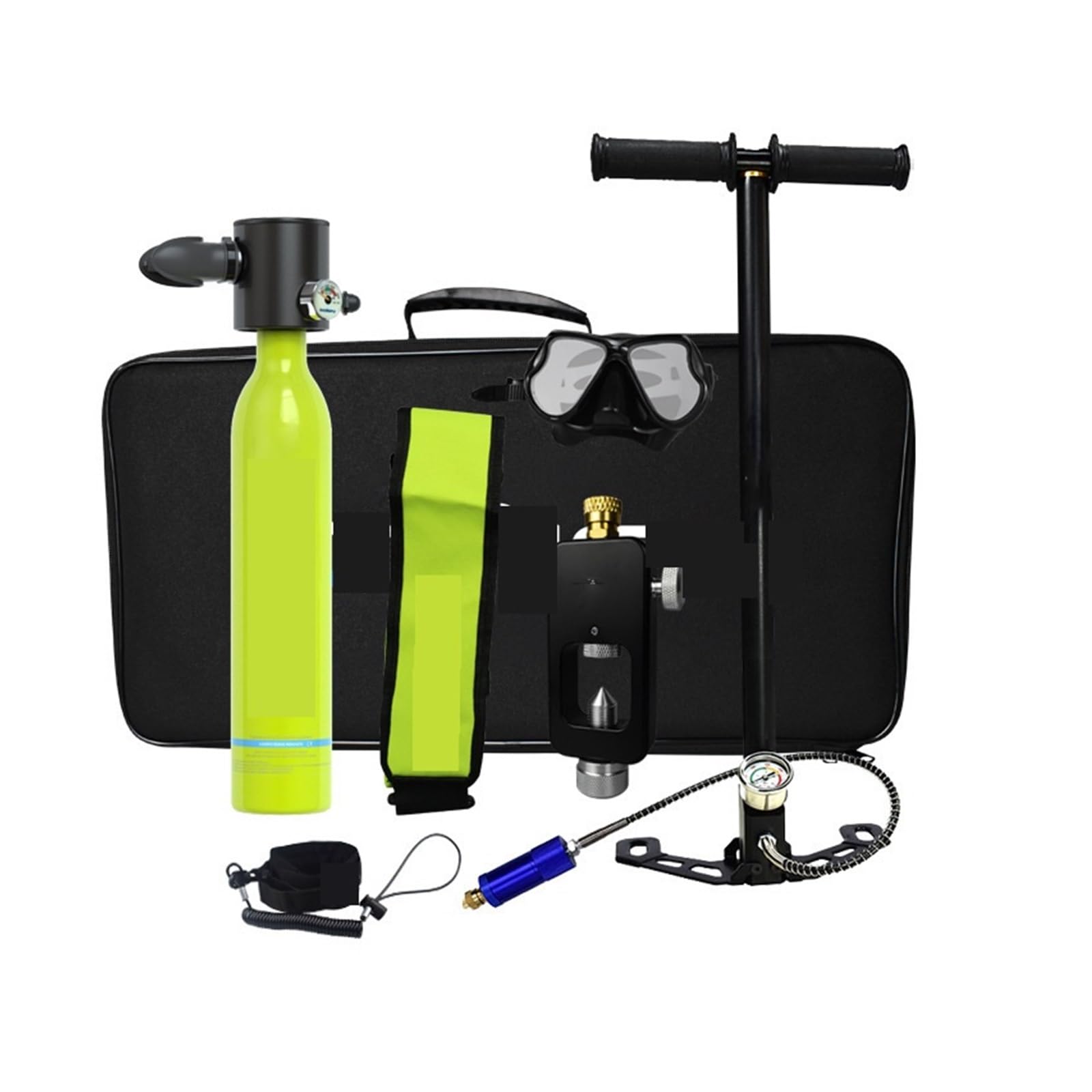 Portable Dive Cylinder, 0.5L Diving Oxygen Cylinder, Portable Snorkeling EquipmentCylinder with 10-15 Minutes Capability ，Diving Gear(Groen)
