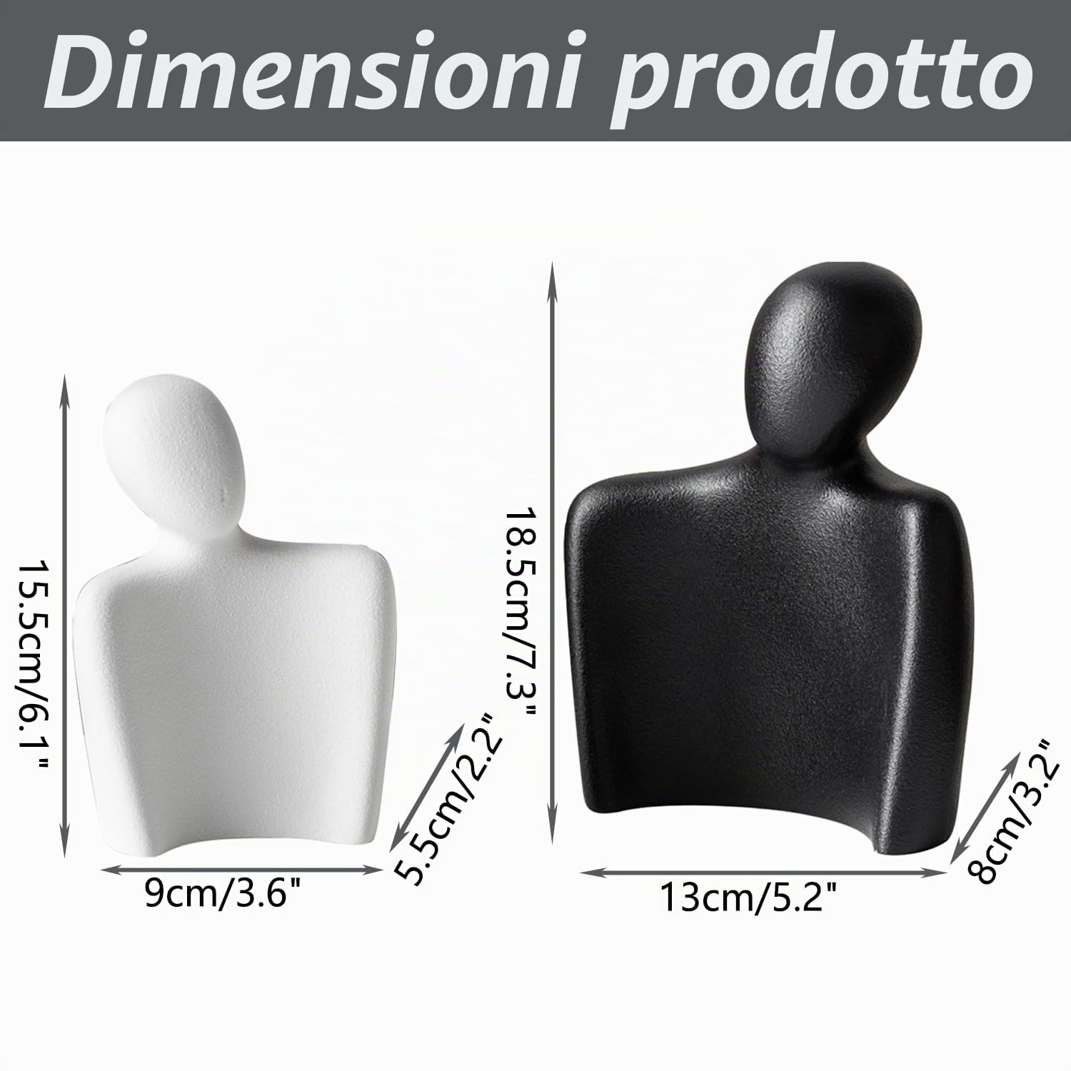Statua di coppia in ceramica, Decorazione scultura astratta, Statua d'amore creativa come ornamento per soggiorno camera da letto ufficio, Figurina bianca e nera, Regali per coppia.