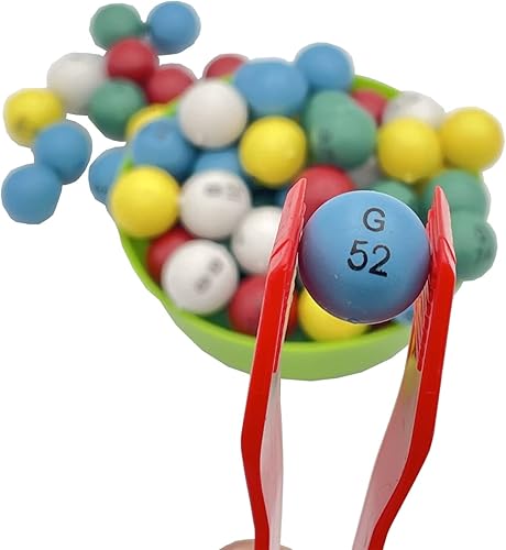Miniatura 4 de Bolas de bingo de plástico de 3/5 pulgadas multicolor, 75 unidades, perfectas para noches de bingo, rifas y más, reemplazos de bolas de bingo