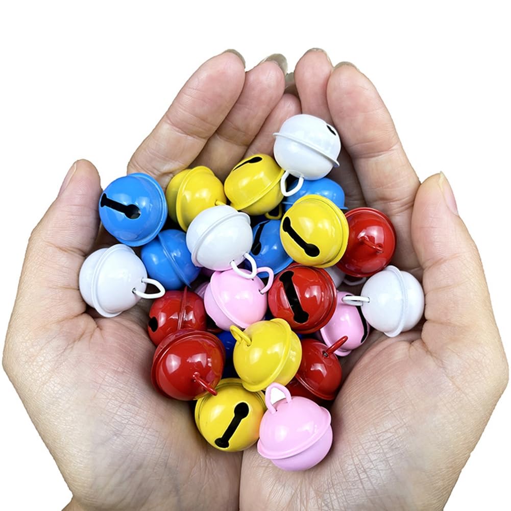 Qiantull 200 stuks kleine belletjes, mini-belletjes, klokken om te knutselen, metalen belletjes van koper, roestbescherming, klankvolle belletjes voor doe-het-zelf knutselen, Kerstmis