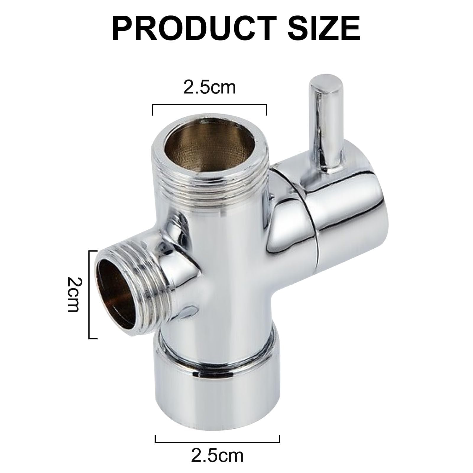 Vanne de dérivation de douche à 3 voies – Tête en laiton durable G1,27 cm, inverseur de robinet anti-fuite pour pommeaux de douche fixes et à main Installation facile pour remplacement de