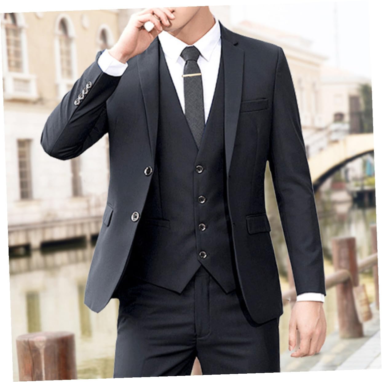 Abaodam Pinzas para Corbata de Hombre 3 Piezas, Clip Clásico para Traje de Negocios y Boda, Accesorio Plateado para Camisa, Barra de Corbata Elegante para Uso Diario y Eventos Formales