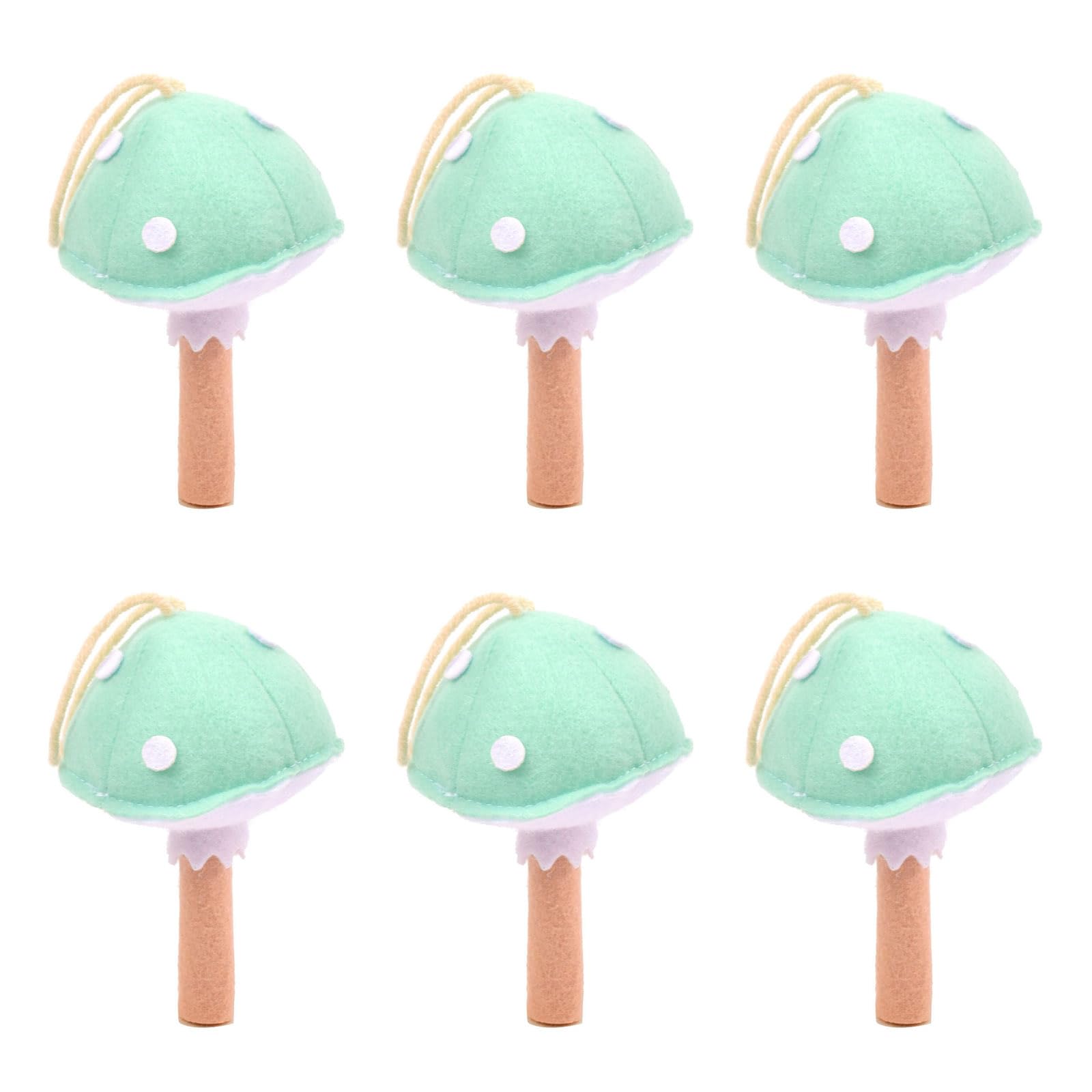 Buxuaaaa Mint Green Of 6 Wools Felts Mushroom For Garlands Decorations Needle Felted Mushroom