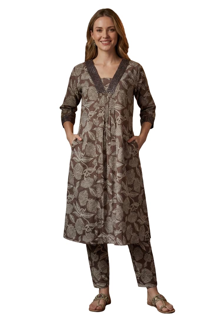 memore Women’s Poly Rayon Embroidered Kurta Pant Set with Mirror Work-picture-17