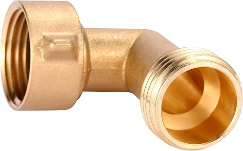 Miniatura 3 de Sanpaint Paquete de 2 conectores de codo de manguera de jardín de latón de 90 grados, adaptador de manguera resistente de 34 pulgadas con 4 juntas