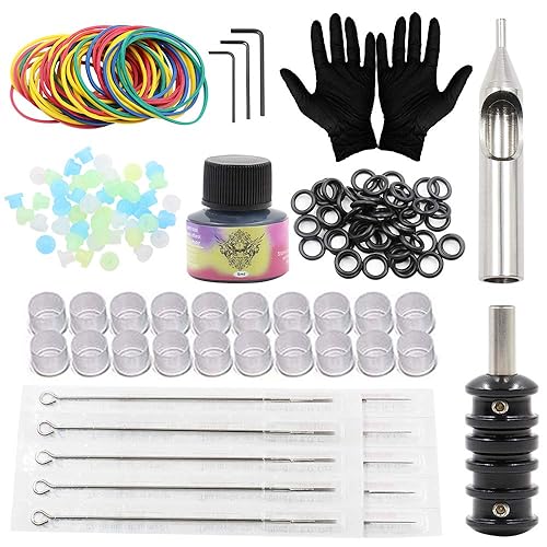 Miniatura 6 de Kit completo de máquina kit de máquina de bobinas Yuelong Pro con fuente de alimentación, pedal de pie, tintas pigmentadas, puntas de agujas,