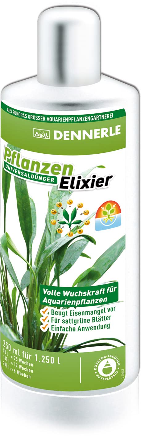 Dennerle 2754 Plant Elixir 250 ML - Engrais Universel pour Plantes d'aquarium, pour des Feuilles Vertes luxuriantes