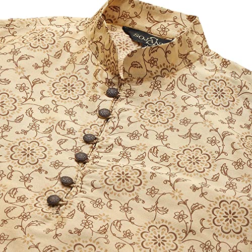 Image of SOJANYA Men's Silk Blend Printed Since 1958 Kurta Churidar Pyjama Set