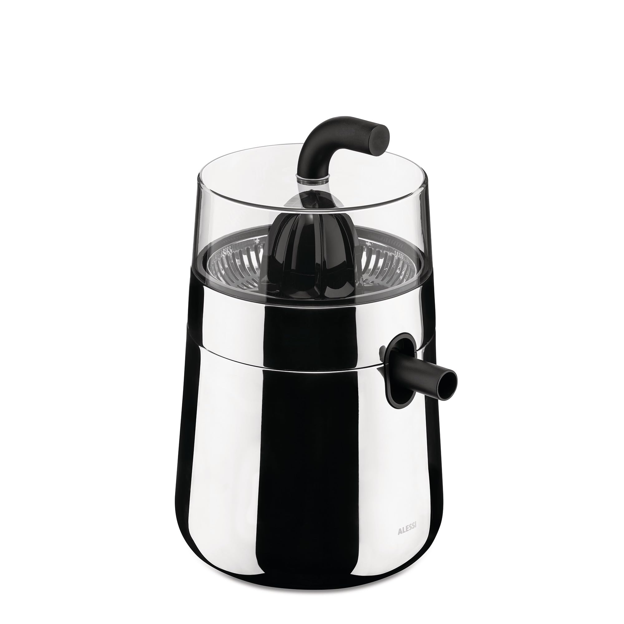 Alessi Toru NE02 B - Spremiagrumi Elettrico di Design, in Acciaio Inossidabile 18/10 e Resina Termoplastica, Presa Europea, 85W, Nero