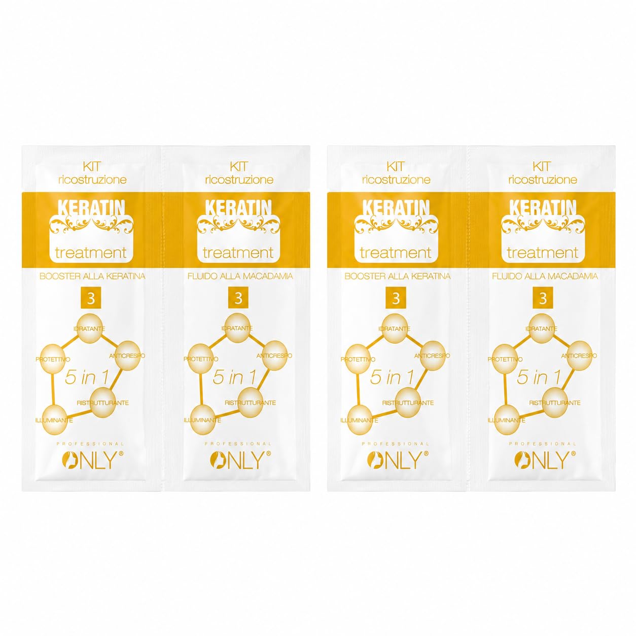 Trattamento Riparazione Capelli alla Cheratina | Capelli Rovinati, Secchi e Crespi – Ricostruzione Intensiva, Anticrespo, Termoprotettore, Nutriente e Illuminante 2Kit