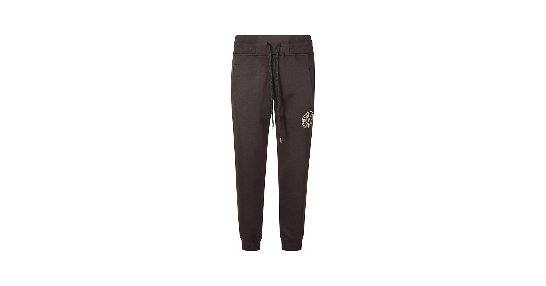 VERSACE JEANS COUTURE Men Tracksuit Bottoms V-Emblem Black