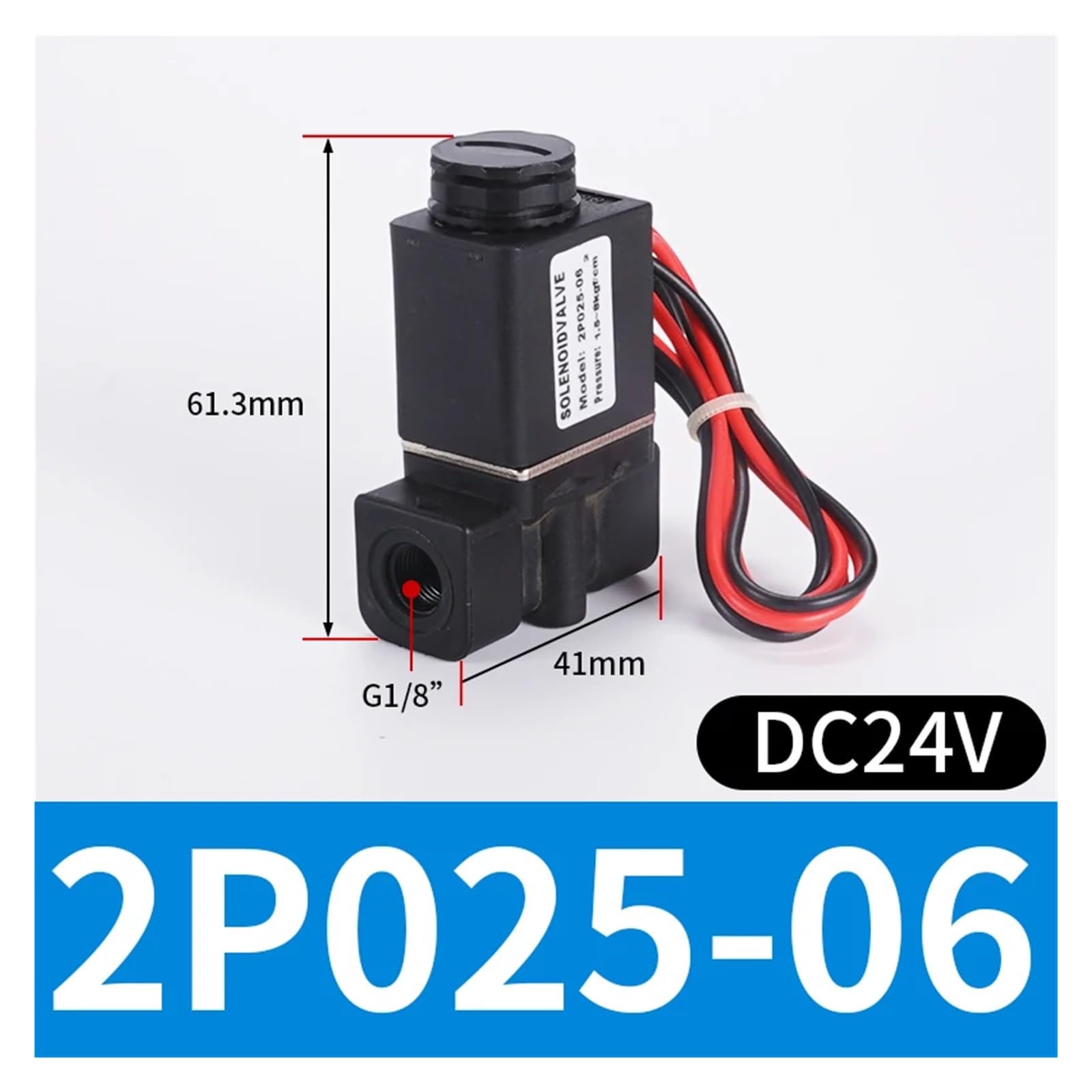 2P025 Pneumatyczny zawór elektromagnetyczny normalnie zamknięty plastikowy korpus zaworu AC220V DC12V DC24V(2p025-06 Dc24v)