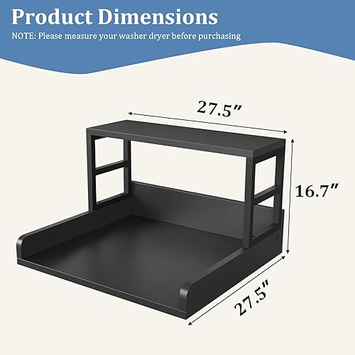 Miniatura 2 de Lavadora secadora encimera, 27.5 pulgadas de profundidad x 27.5 pulgadas de ancho x 16.7 pulgadas de alto, almohadillas antideslizantes, encimera de