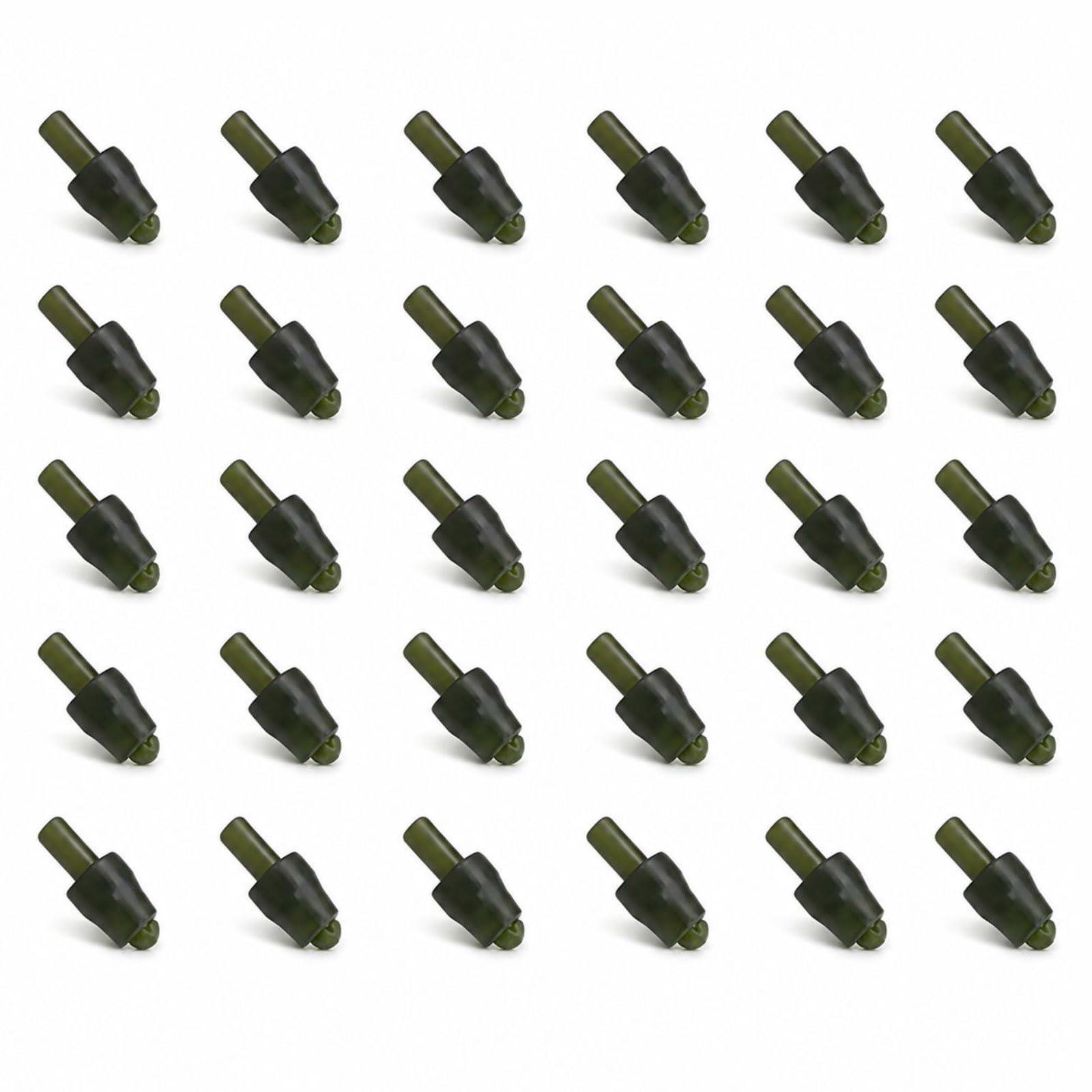 YouXunGS 30 Pcs Green Quick Change Method Feeder Connectors, Fishing Quick Change Beads Accessories for Stillwater and River Fishing