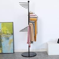XIMSPHY Fém álló sál és nyakkendő tároló állvány övakasztóval, fekete, 42 x 170 cm, akasztós rendszerező 2