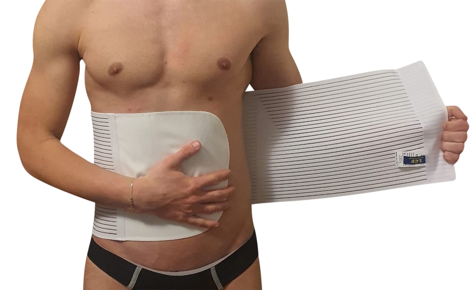 Sztywna opaska lędźwiowa o wysokości 24 cm, biała, kształtująca, uchwyt na plecy dla mężczyzn i kobiet, wykonana we Włoszech. 4XL