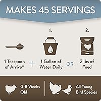 Vista 5 de Arrive, Suplemento diario probiótico y prebiótico para aves de corral para pollos jóvenes de 0 a 8 semanas de edad, 8 onzas