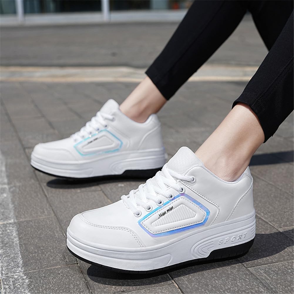 ENEN Scarpe con Rotelle Bambina, Outdoor Sportive Scarpe da Skateboard, 2 Ruote Skateboard Sneakers Multisport Scarpe da Ginnastica da Pattini per Ragazze e Ragazzi