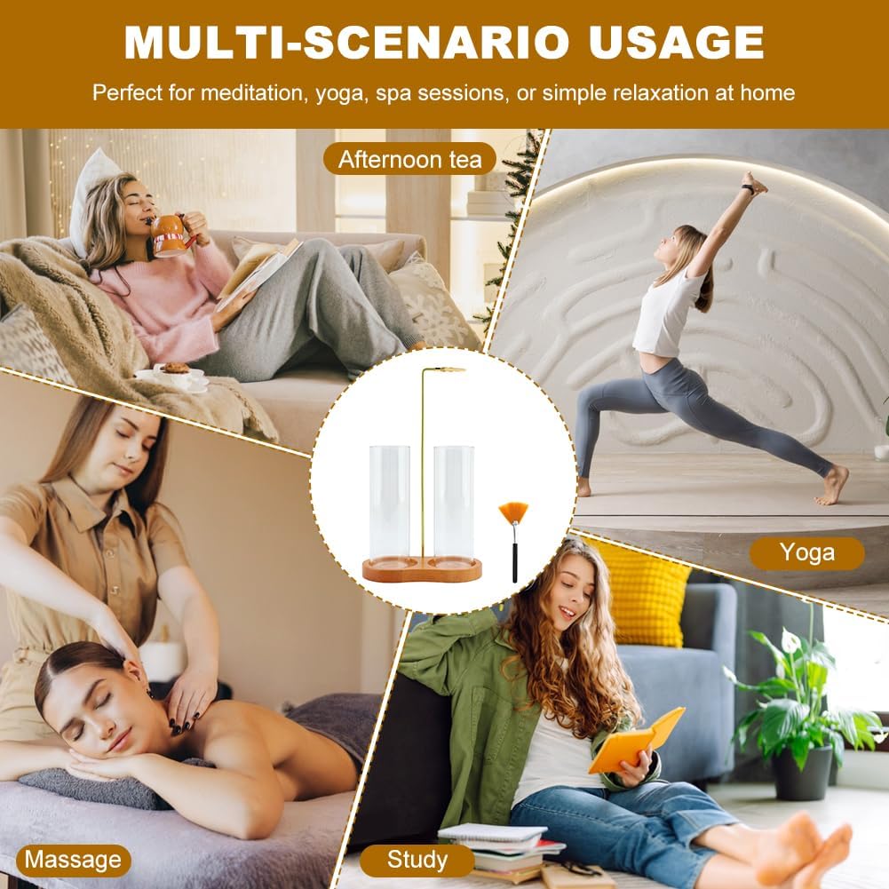 2 in 1 Incense Holder for Sticks with Glass Ash Catcher