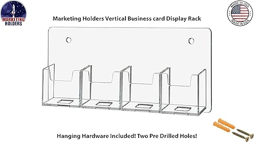 Miniatura 38 de Marketing Holders Tarjetero de pared con accesorios para colgar para tarjetas verticales de 2 x 3.5 pulgadas, regalo o recompensa, librerías, salas