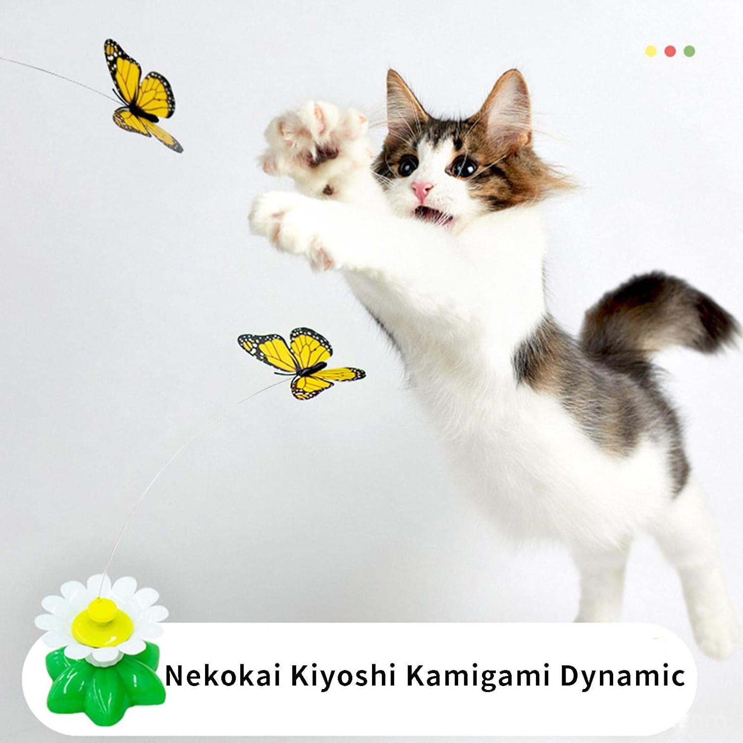 日本に 屋内猫のためのインタラクティブな猫のおもちゃ 屋内猫用電気玩具を回転させる自動蝶 からかい自己関与を行使するための子猫のおもちゃ 3つの交換 A A Gts Com Pe