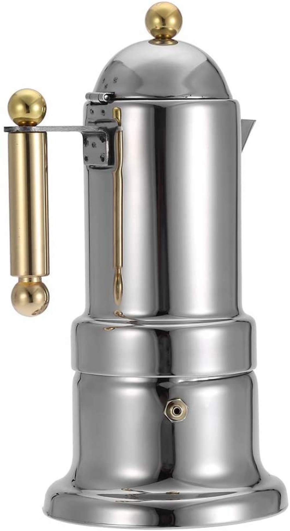 CLQ Moka-Pot Espresso-Kaffeemaschine Aus Edelstahl Moka Pot Mit 4-Tassen-Sicherheitsventil