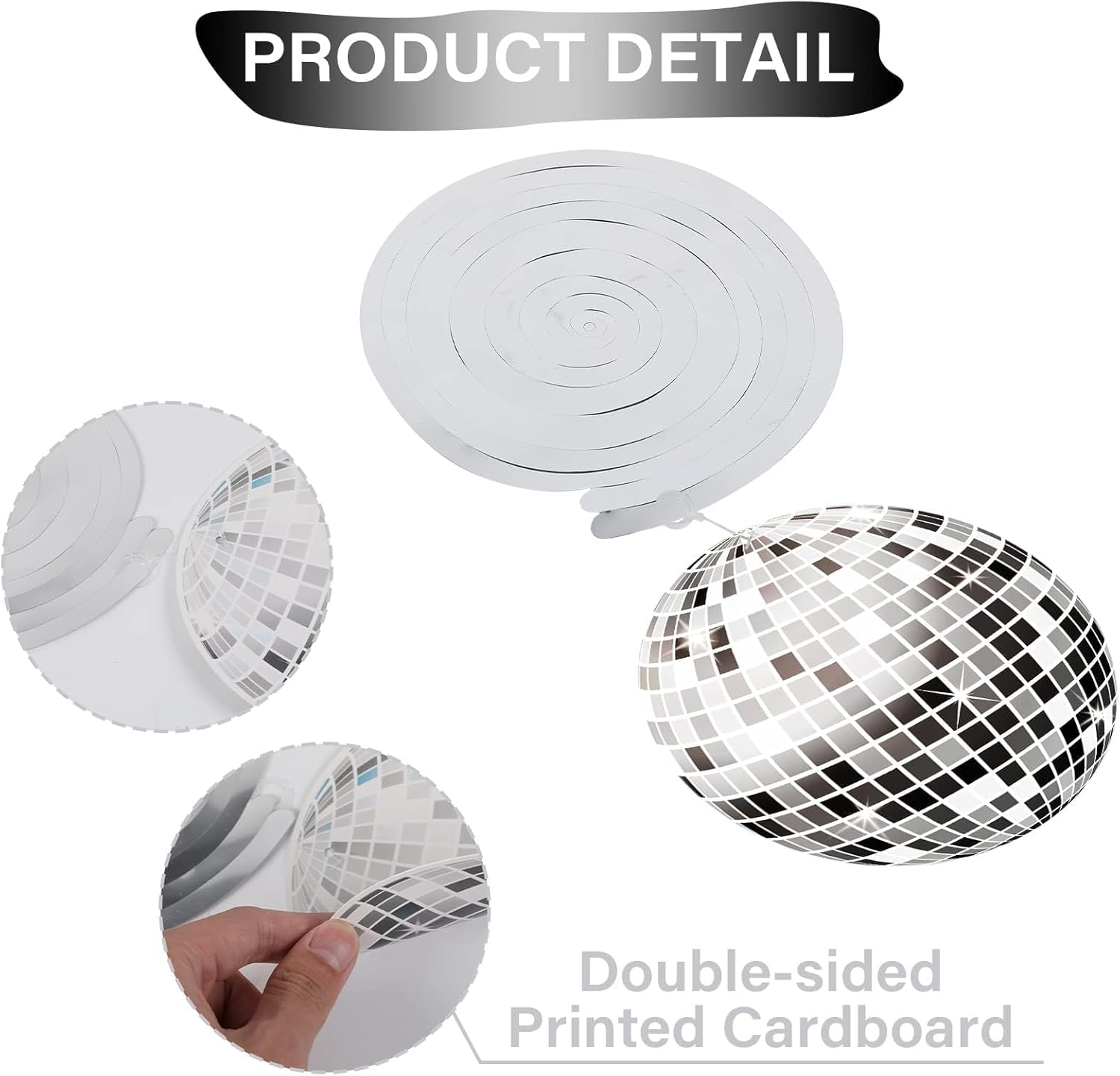 60Pieces Disco Party Decorations 70s Disco Ball Hanging Swirls Disco Party Banner Streamers Hanging Decorations for Retro Disco Garland Party 1970s Birthday Party Hippie Cutouts Favors Supplies Silver image 4 of 6 B0C2PDSTCB