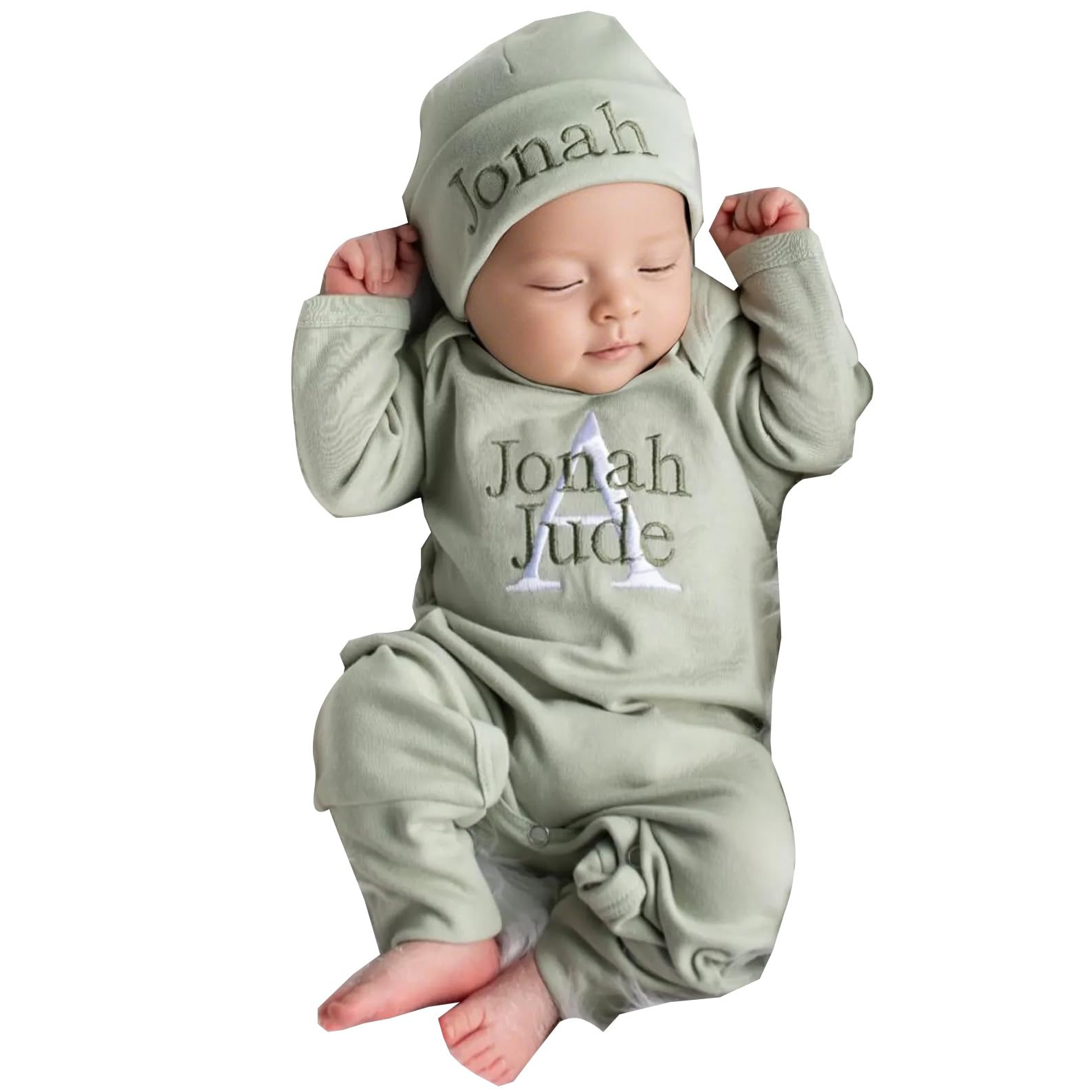 Personalized Newborn Baby Coming Home Outfit,Soft Sleepwear with Custom Name,Perfect Christmas Baby Shower Gift