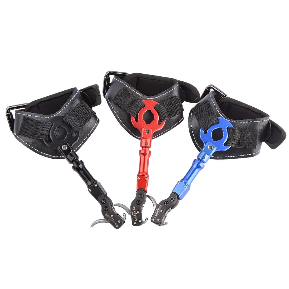 SHARROW Tir à Arc Décocheur Release Aids Arc à Poulies Aides à la Libération Réglable Trigger 360 Degrés Rotation Accessoires pour Arc et Flèches