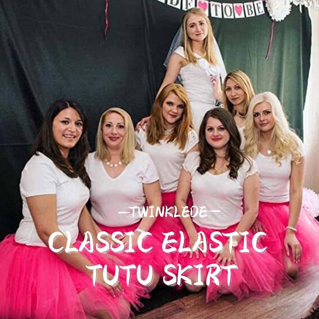 TWINKLEDE Hot Pink Tulle Tutu Skirt Ballet Bubble Dance Skirt Running Tututs for Women