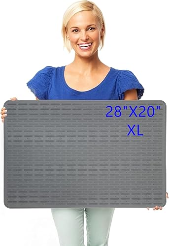 Tapete de silicona para secar platos, ecológico, fácil de limpiar, resistente al calor, fácil almacenamiento, tapete de silicona reutilizable para