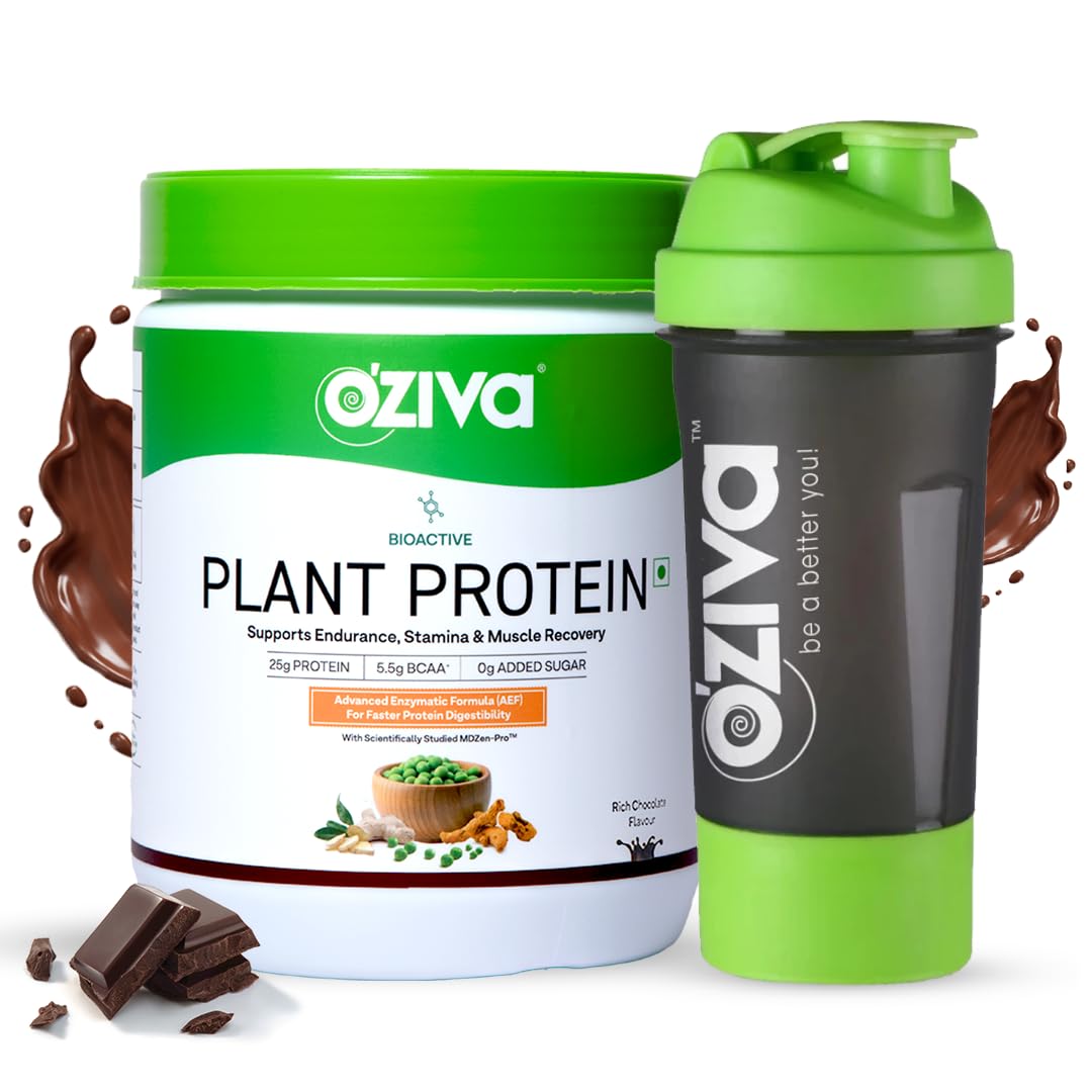 OZiva Bioactive Plant Protein (Chocolate) | 25g Protein, Pea Isolate, Vegan | No bloating, Easy to digest | All Essential Amino Acids| Plant Protein Powder Clean, No Added Sugar, 500g+Shaker (B0D7H8BDYR) Amazon Price History, Amazon Price Tracker