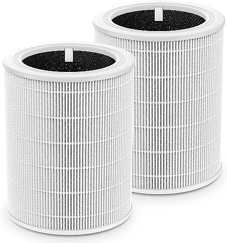 Core 600S Replacement Filter for LEVOIT Core 600S & Core 600S-P Air Purifier, 3-in-1 HEPA Filter Core 600S-RF Replacement Filter for Home Large Room, 2 Pack, White