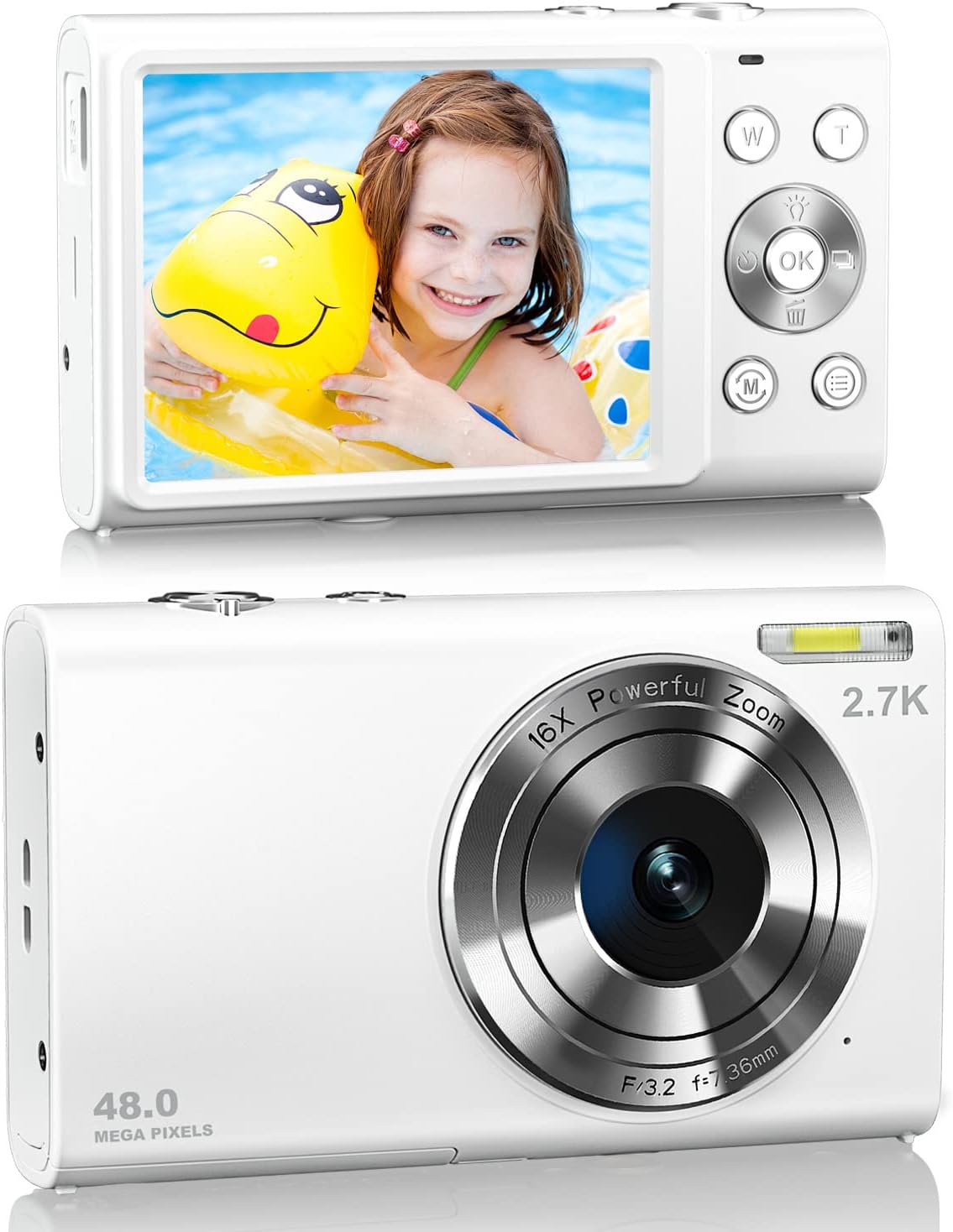 Amazon Zostuic デジタルカメラ 2.7K デジカメ オートフォーカス 3cm撮影距離実現 microSDXCカード対応 コンパクト コンデジ 初心者セット 16倍デジタル