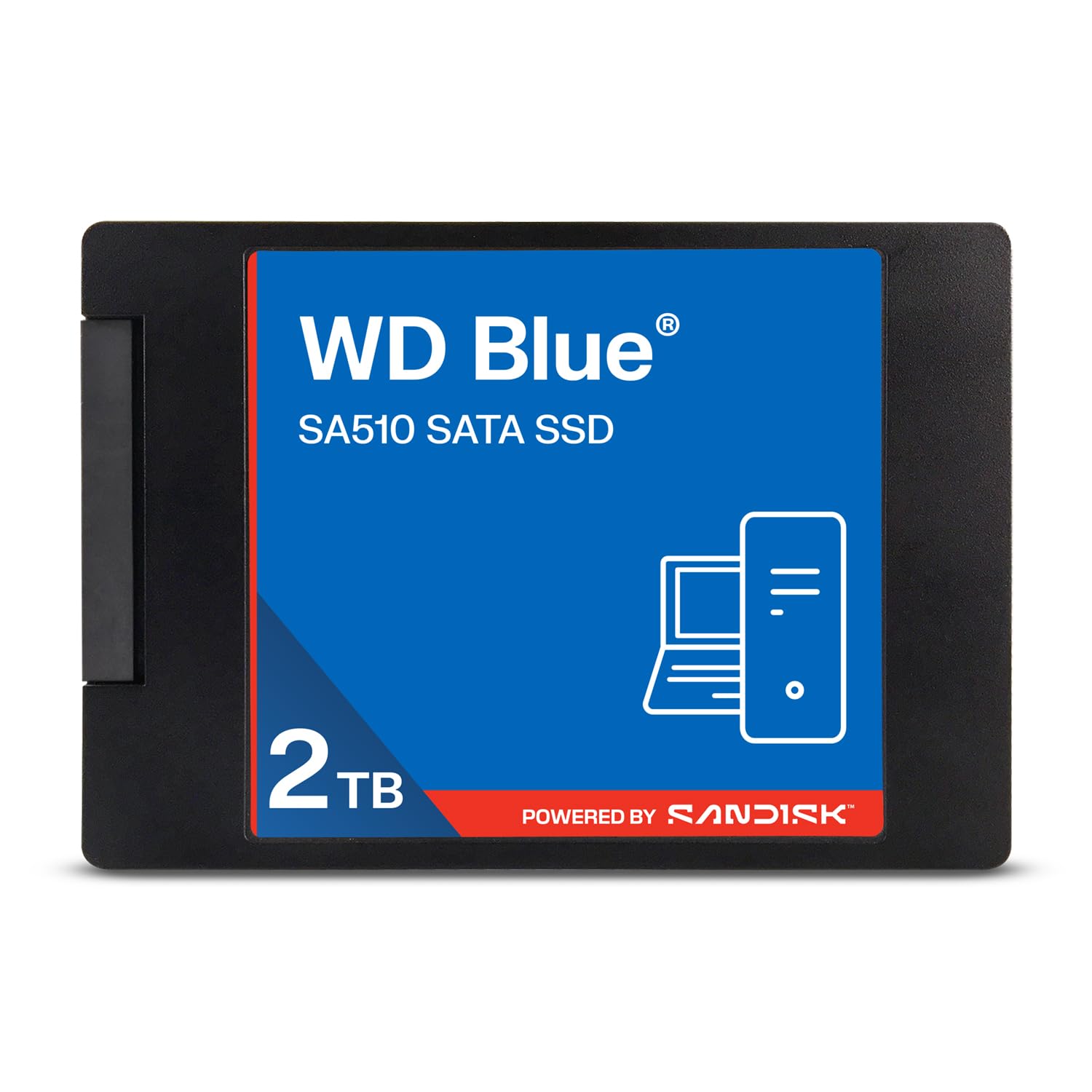 WD Blue SA510 2.5”/7mm SATA SSD 2TB (Up to 560MB/s sequential read speed, 3D NAND, Acronis True Image, SANDISK Dashboard)