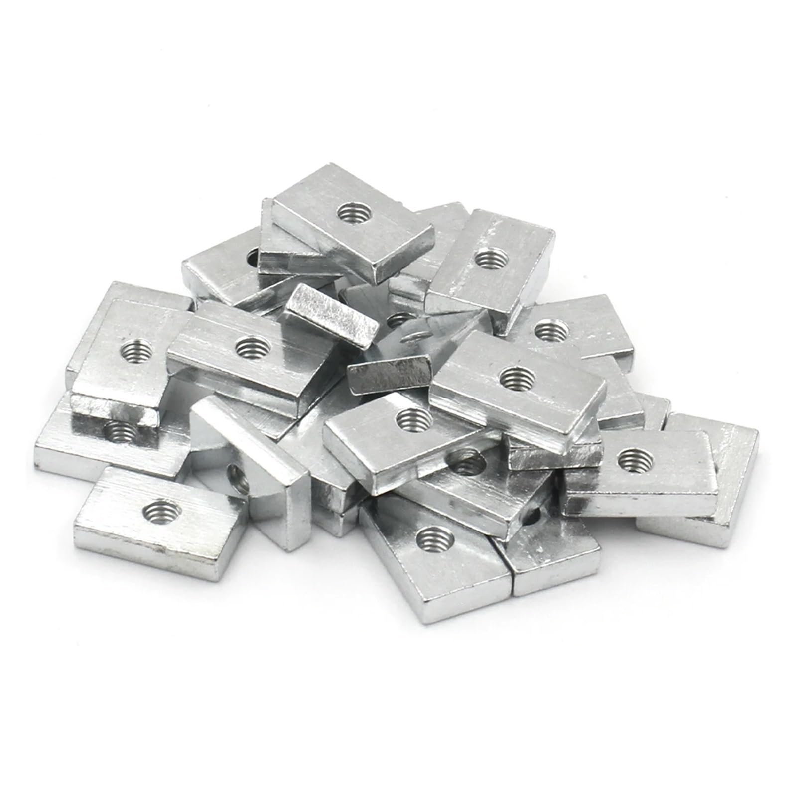 50 pezzi M3 M4 M5 M6 M8 Dadi quadrati sottili rettangolari in acciaio al carbonio zincato Blocco scorrevole for accessori for profili in alluminio(M6-24x12x2.5)