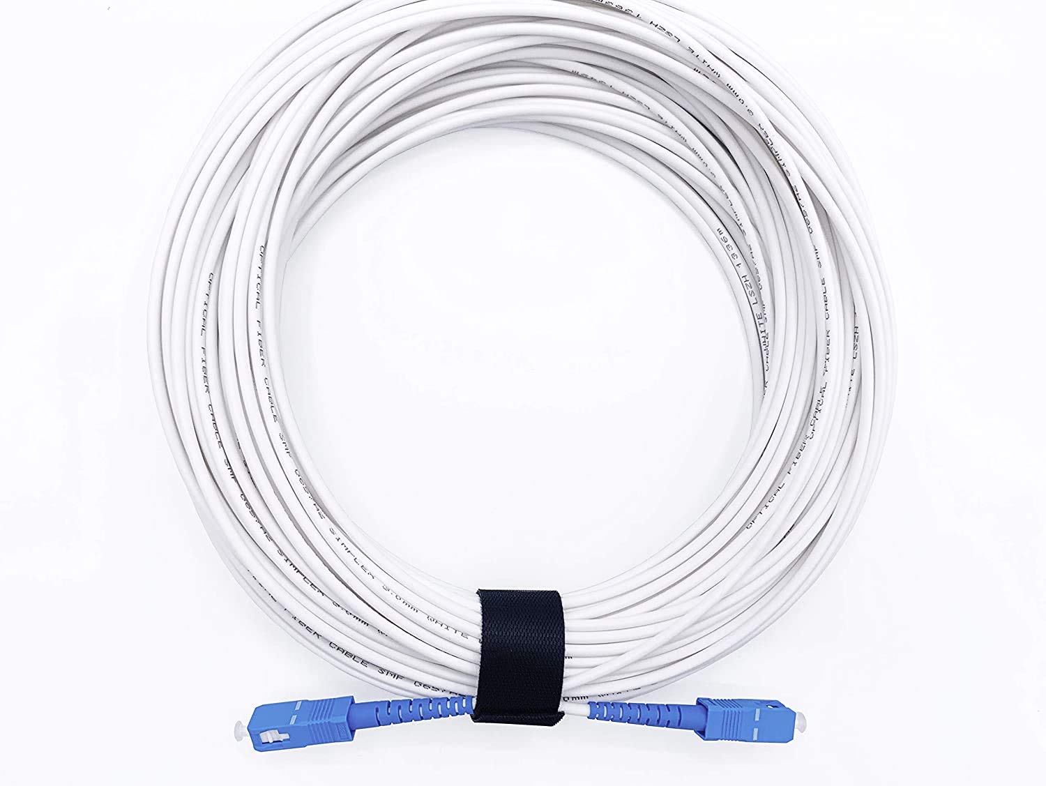 Elfcam - Cavo Fibra Ottica SC/UPC per SC/UPC Simplex Monomodale LSZH Bianco (1M)