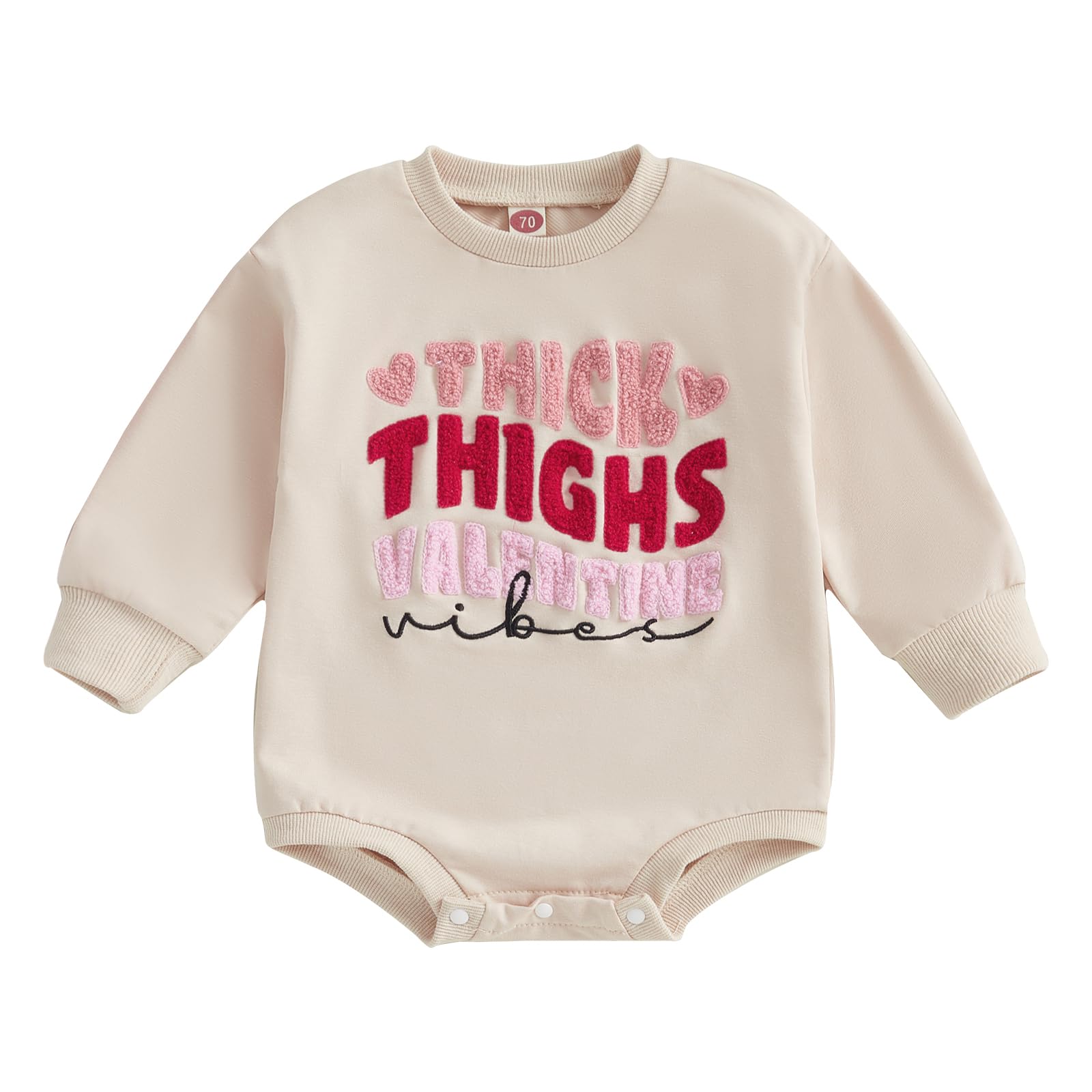 Newborn Baby Boy Girl Valentines Day Outfits Sweatshirt Romper Infant Long Sleeve Bubble Onesie Spring Clothes