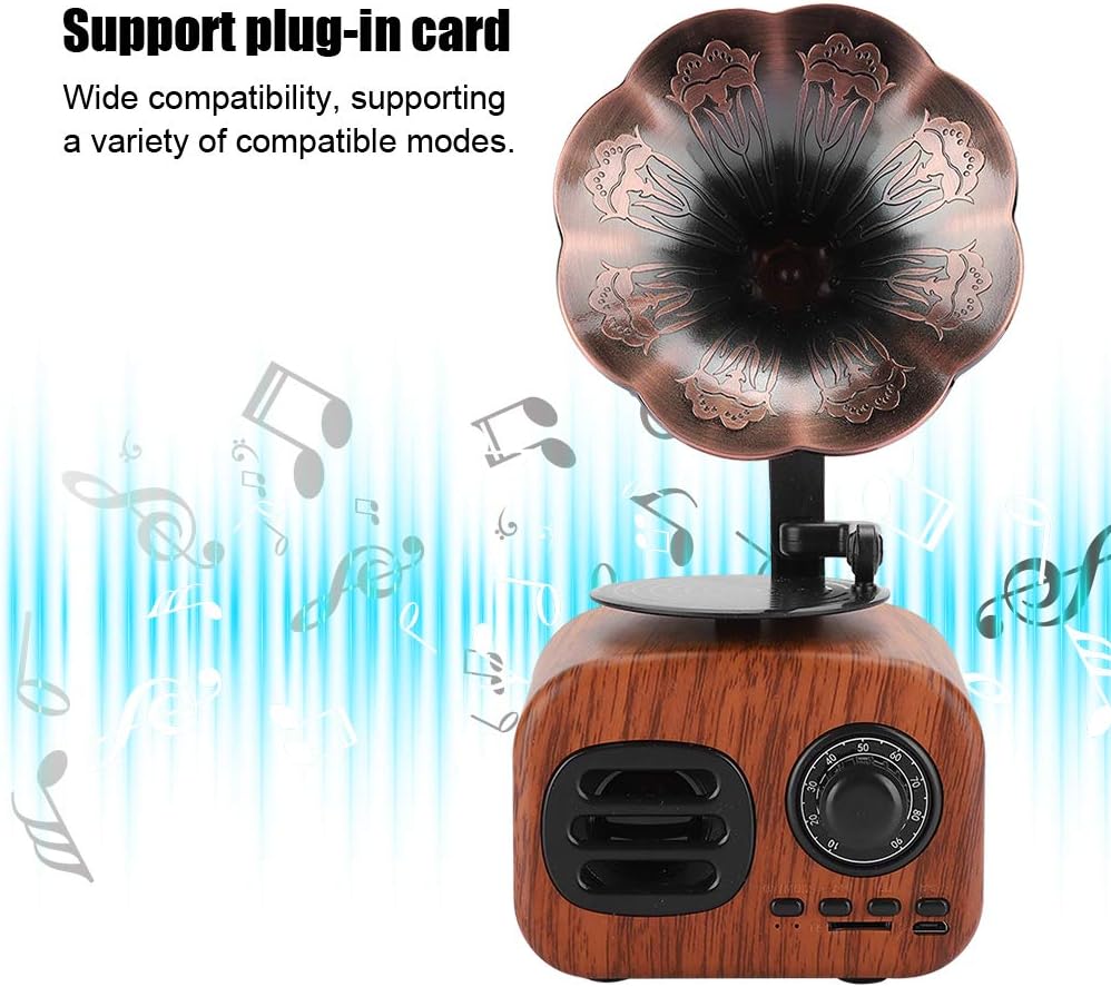 Eboxer speaker with music notes and a visible TF card slot