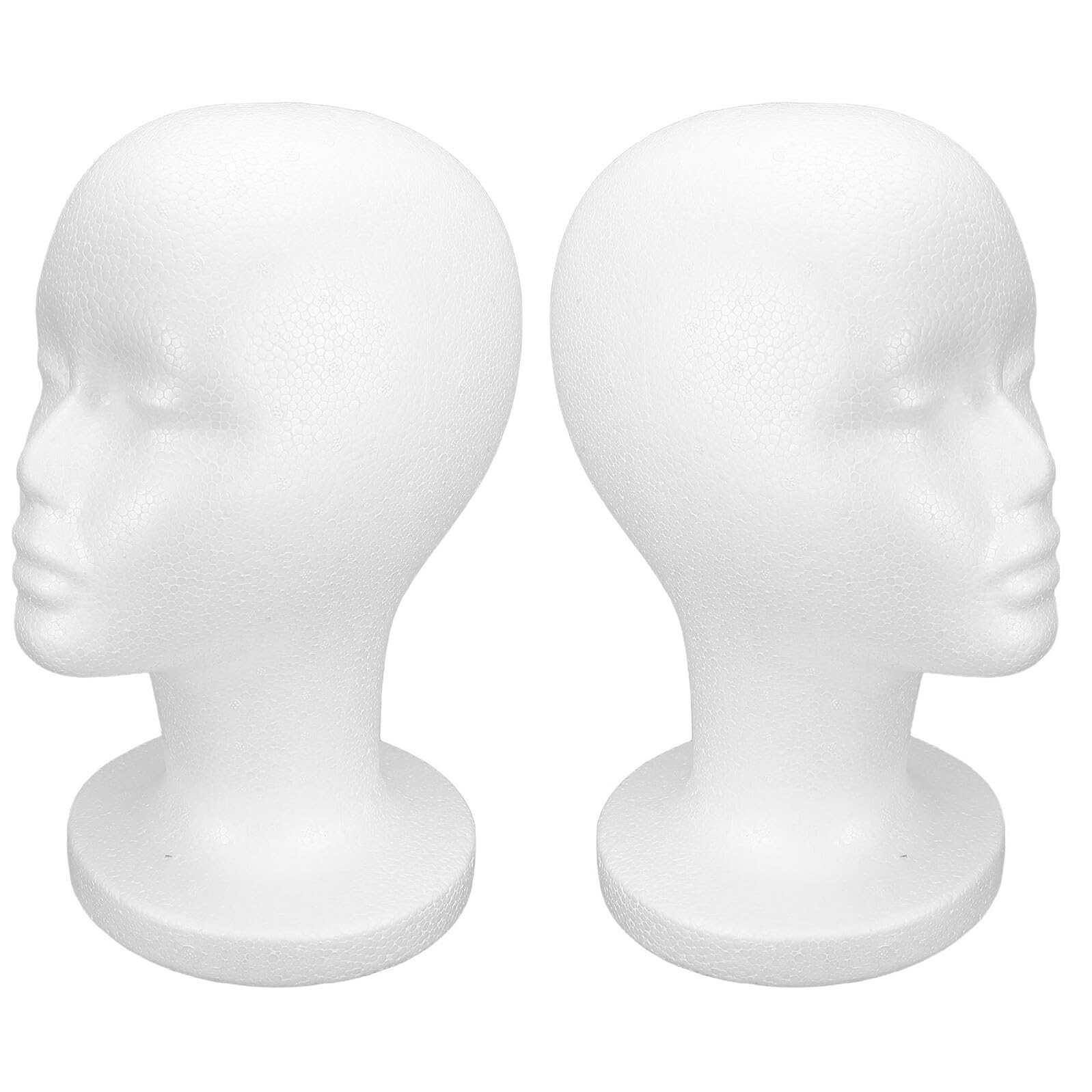 2piezas Soporte para Cabeza de Peluca de Espuma Unidades Soporte para Pelucas y Sombreros para Exponer Accesorios de Halloween y Fiestas