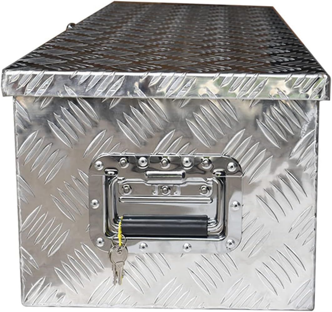 Silscvtt 39 Inch Aluminum Tool Box Trailer Tongue Truck Heavy Duty Truck Replacement for Pickup Underbody Underbed Storage Organizer w/Lock Keys