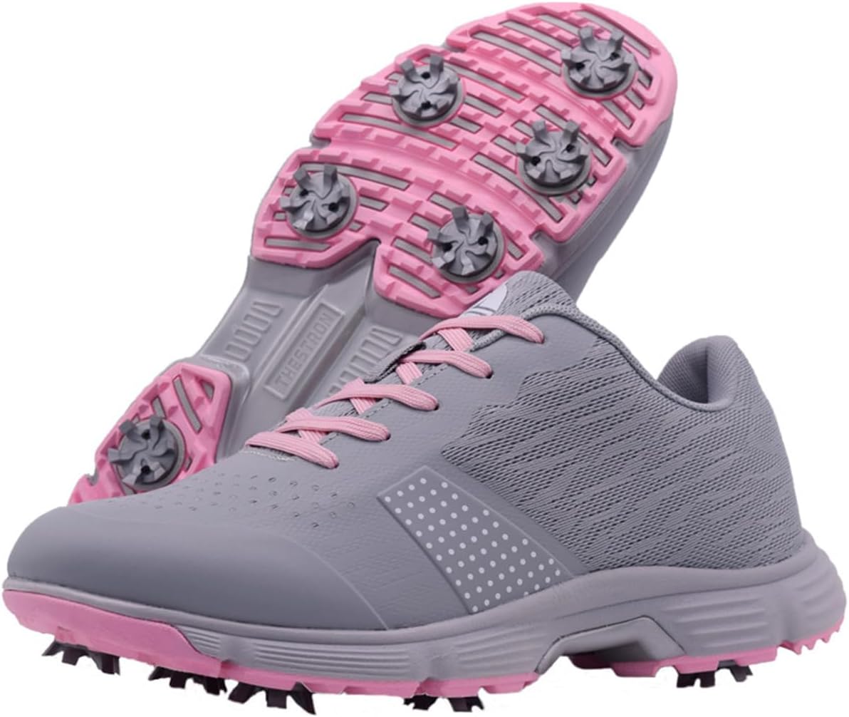 Golf Shoes for Women 7 Spikes Non-Slip Outdoor Golf Sport Training Sneakers for Ladies Golfers
