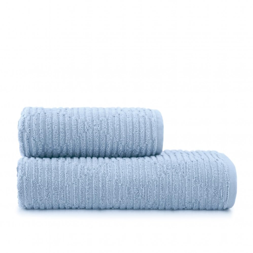 Serviette en coton égyptien bleu ciel Lamel Zwoltex de qualité supérieure pour spa