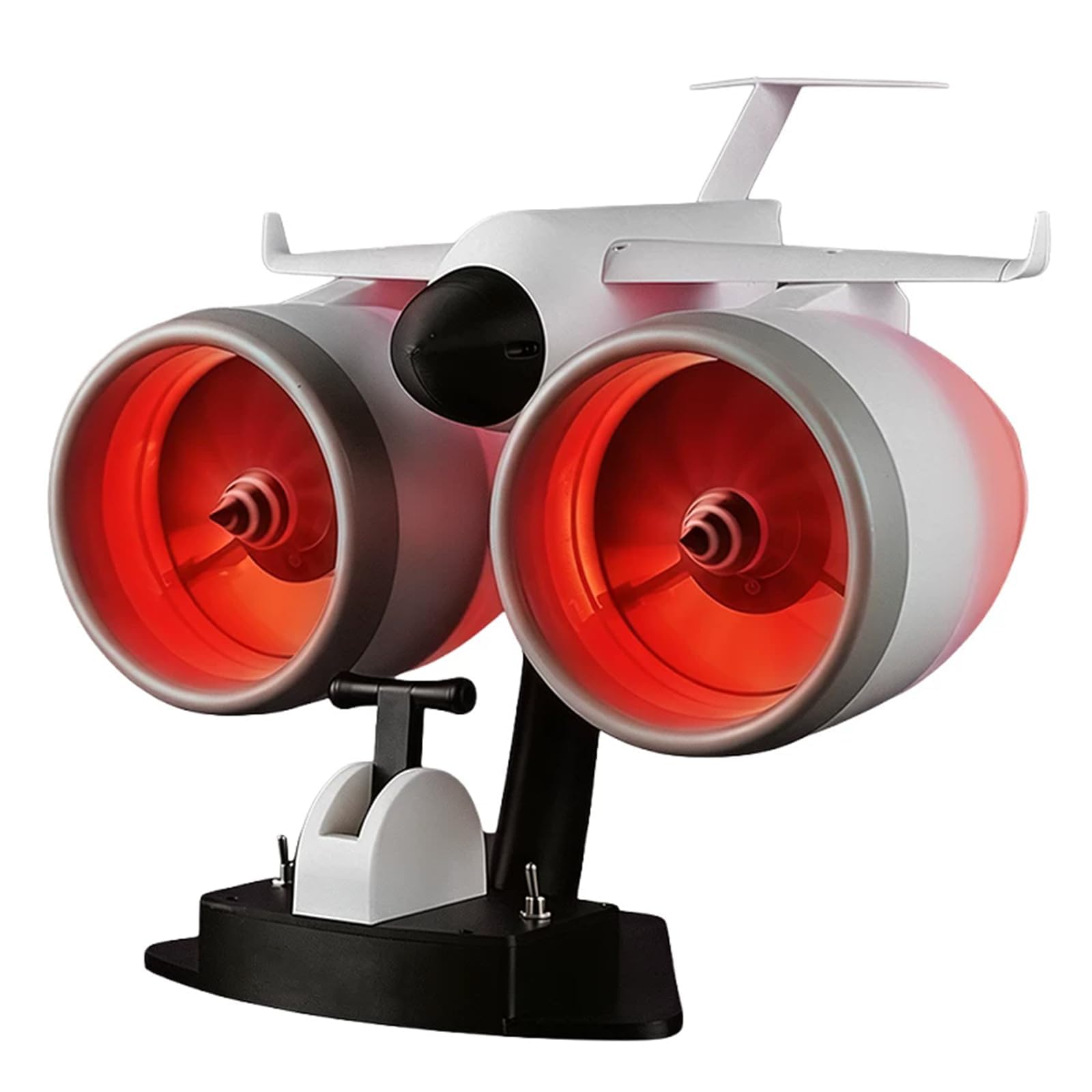 Model dwustrumieniowego silnika turbofanowego, struktura żywicy z nadrukiem 3D, turbosprężarka z diodą LED, regulowane sterowanie wentylatorem, idealny do Red Light