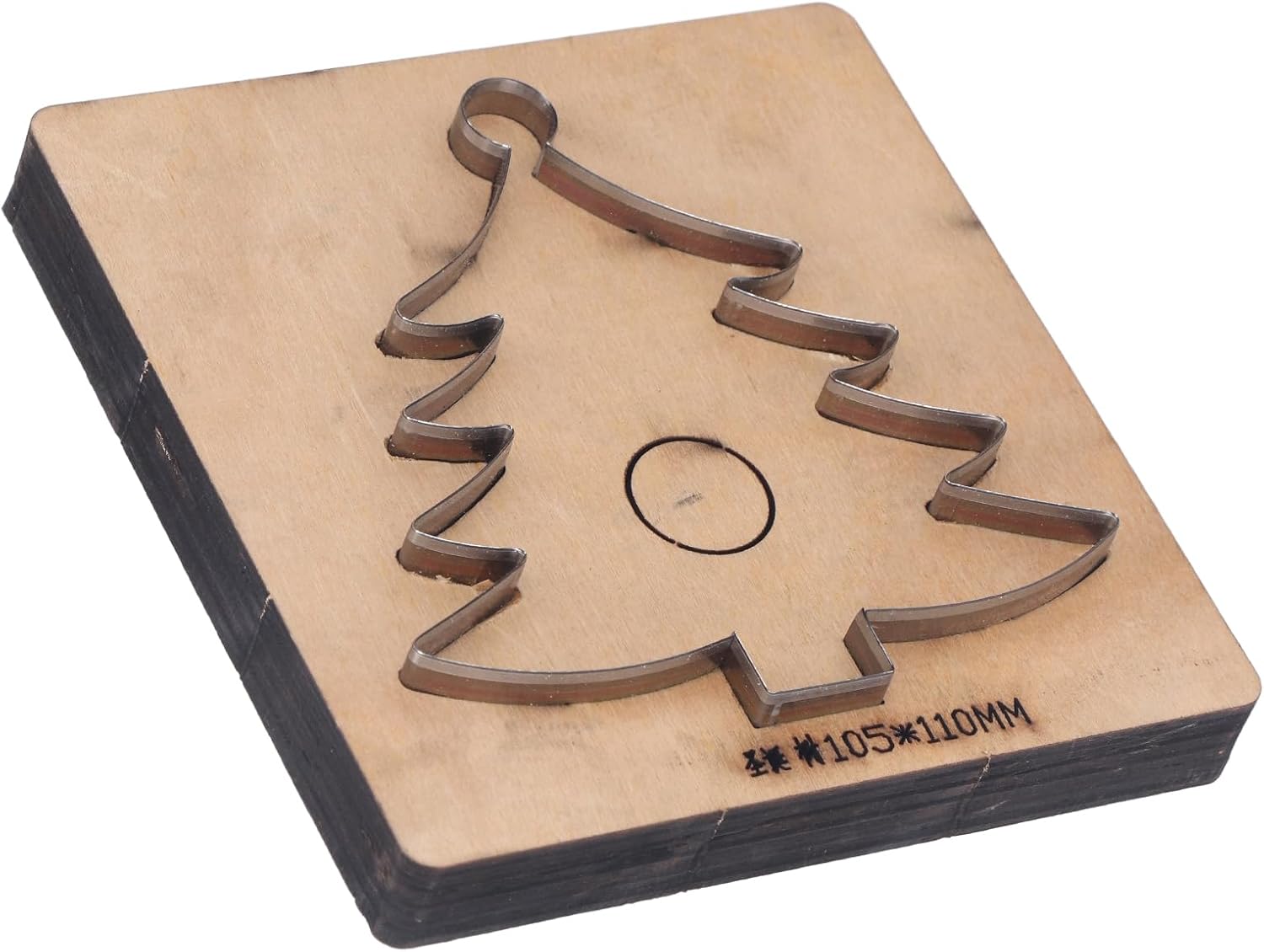 Focket Leather Cutting Die, Christmas Tree Shape Die Punch Cutter, Alloy Steel & Birch Wood, Small, Traditional , Scrapbooking Die Cuts